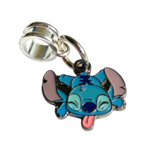 Disney Lilo & Stitch European Slider Bead Charm Aulani Hawaii Ohana Blue Alien - Picture 1 of 10